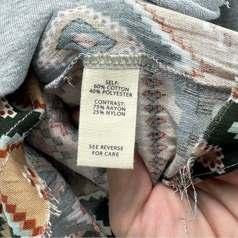 New with tags Gilded Intent Gray and Tan Patterned Women's Large Hoodie - Picture 10 of 14
